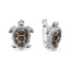 Серебряные серьги Черепашки с фианитами 911020116